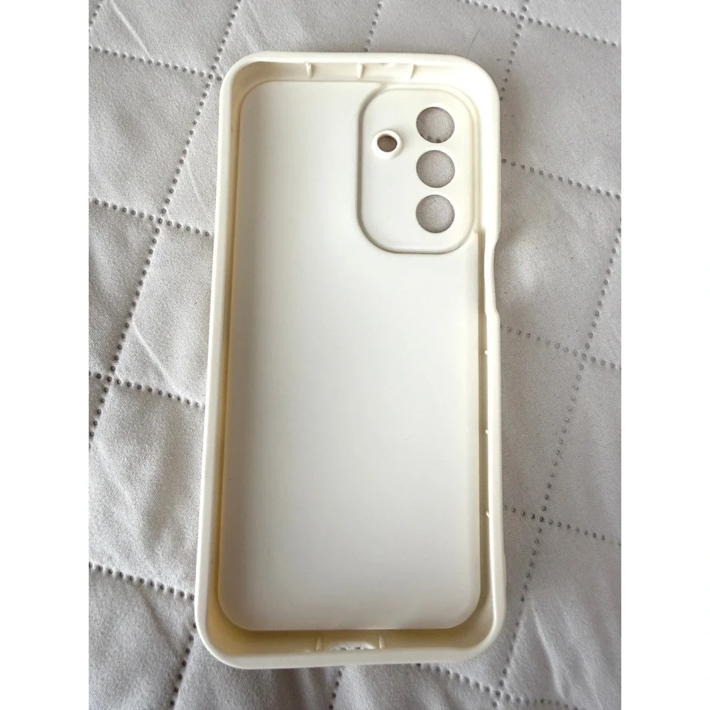 Samsung Galaxy A17 5G Phone Case Christian Cross Bible Verse Floral Cream